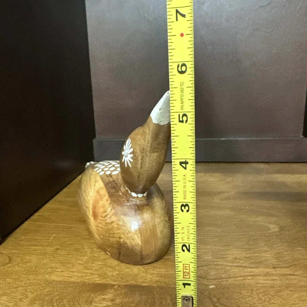 Hand Carved Wood Duck Decorative Decoy Small 12